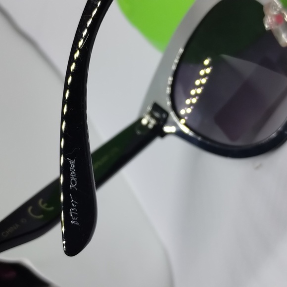 Betsey Johnson Black and Metallic Silver Sunglasses - Picture 6 of 6